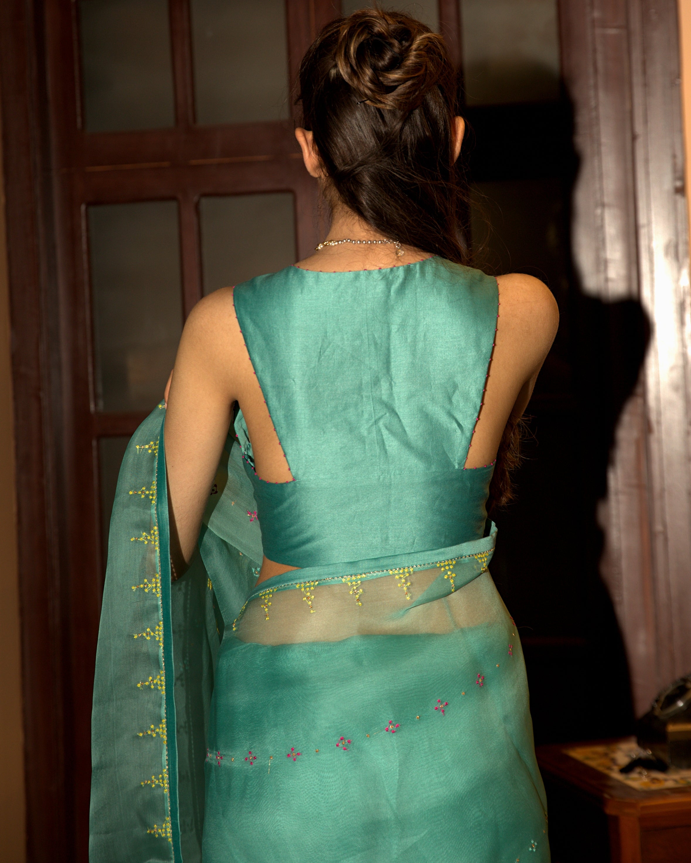 Powder Blue Sari