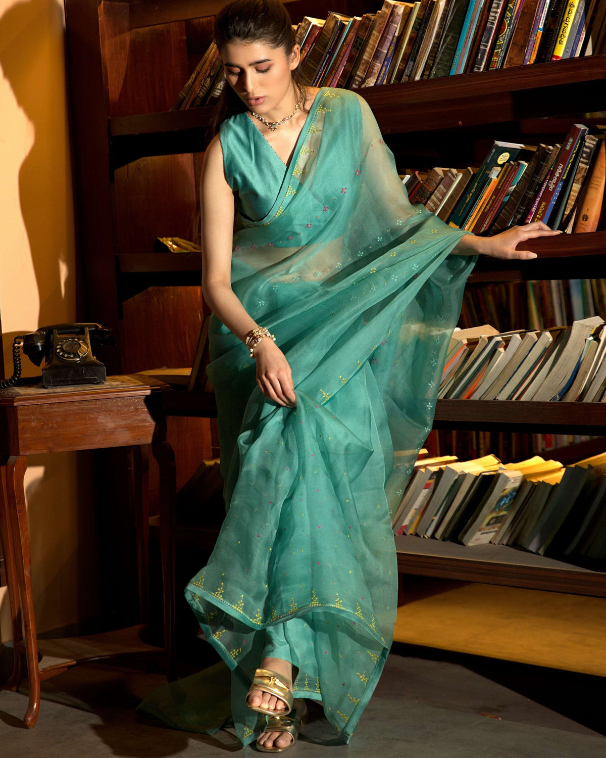 Powder Blue Sari