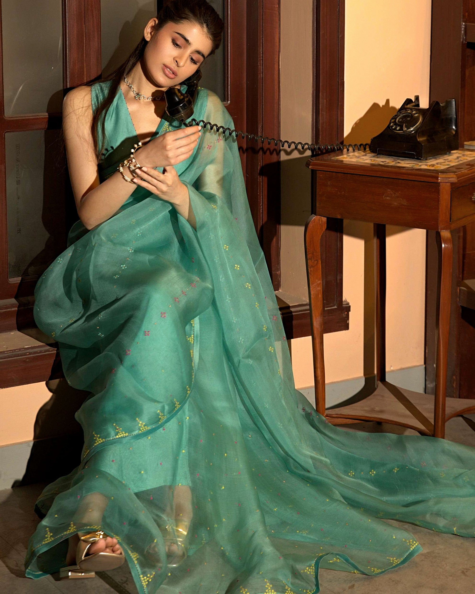 Powder Blue Sari
