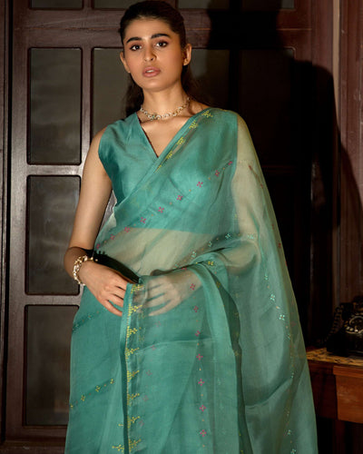 Powder Blue Sari