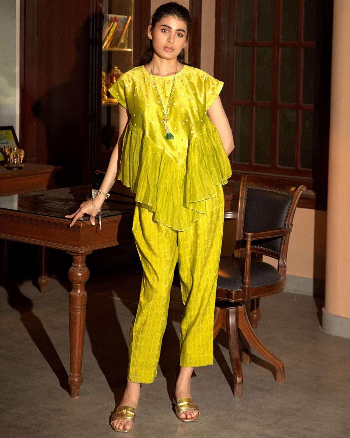 Neon Green Short Top Set