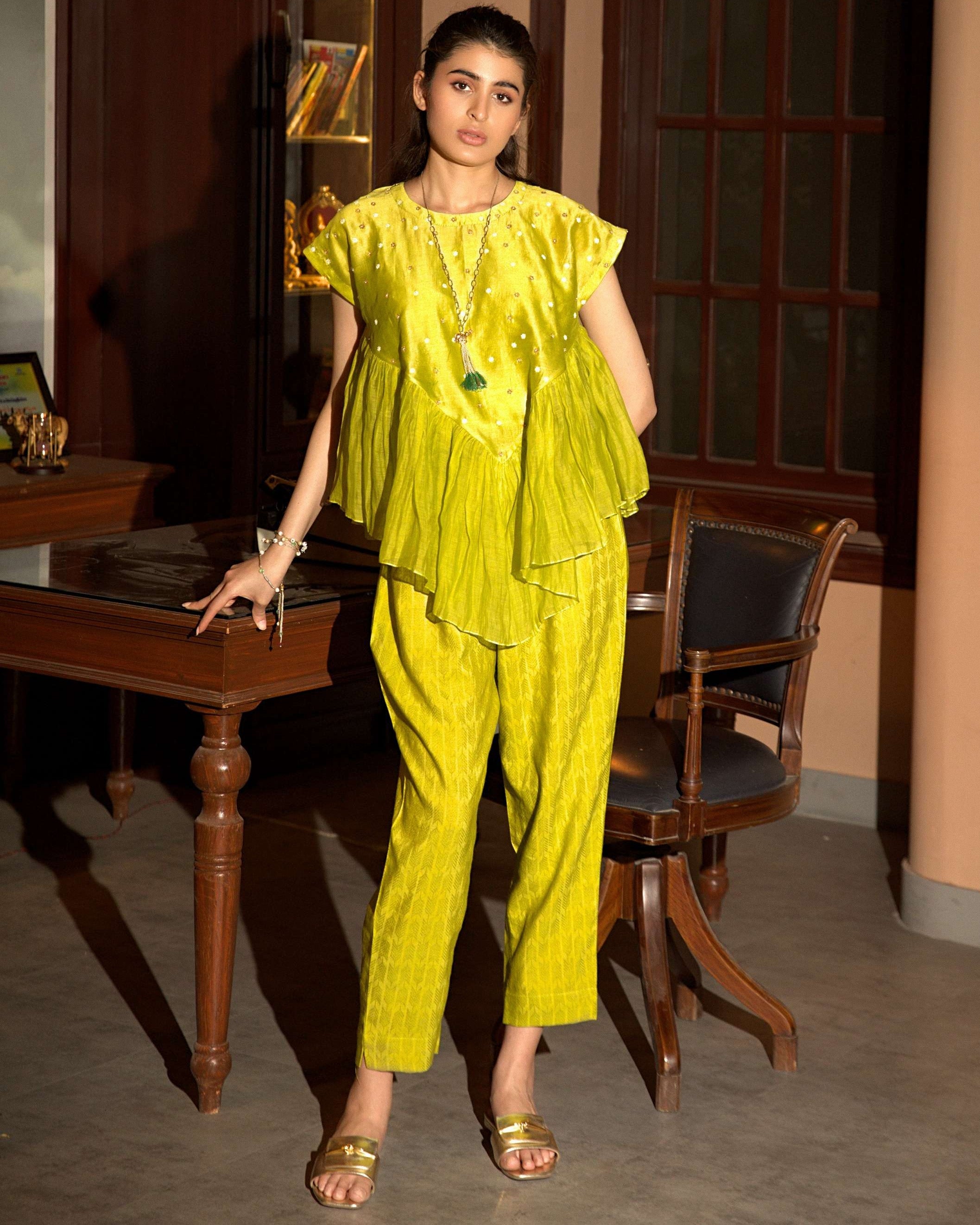 Neon Green Short Top Set