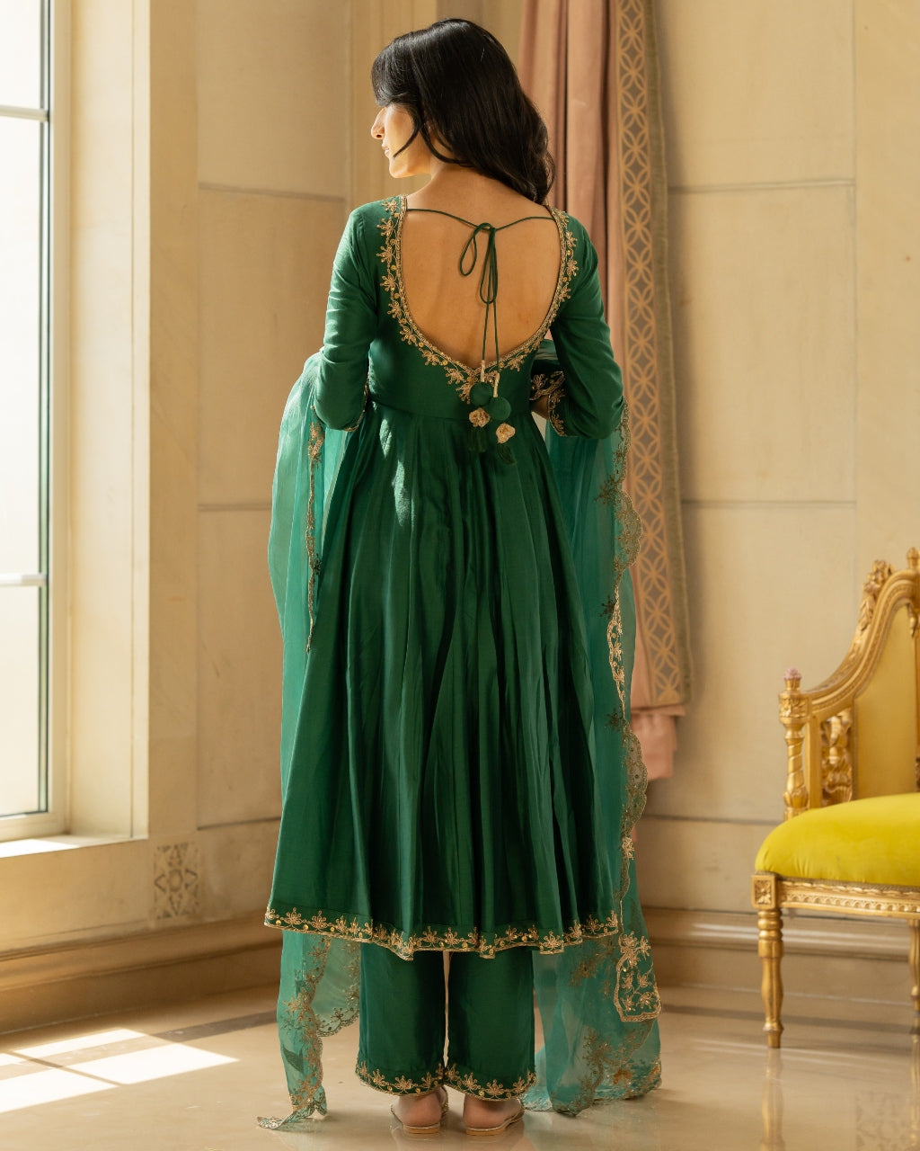 Emerald Green Anarkali Set