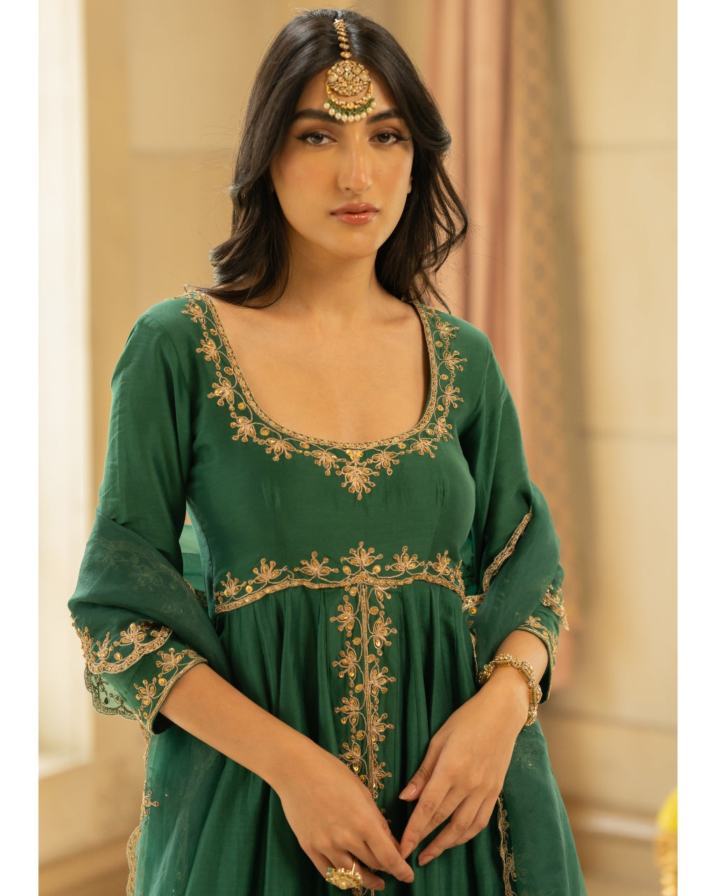 Emerald Green Anarkali Set | Paulmi & Harsh – KYNAH