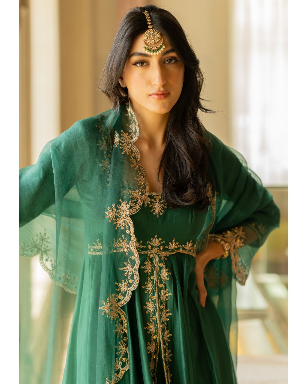 Emerald Green Anarkali Set | Paulmi & Harsh – KYNAH