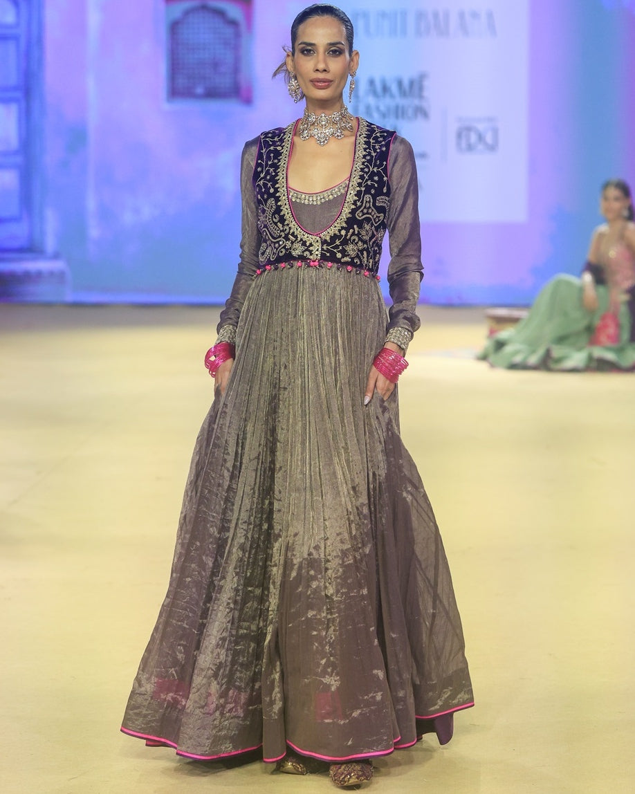 The Baigani Koti Anarkali Set