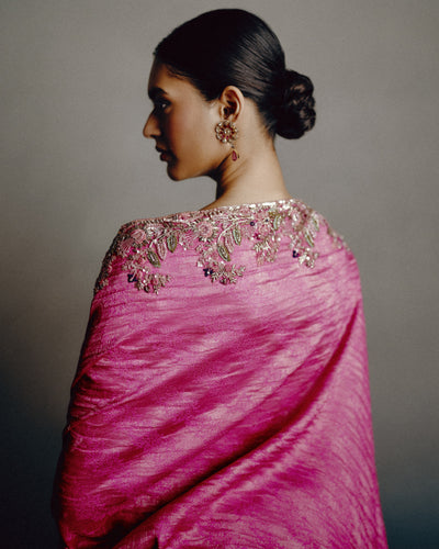 Fuchsia Realm Banarsi Sari