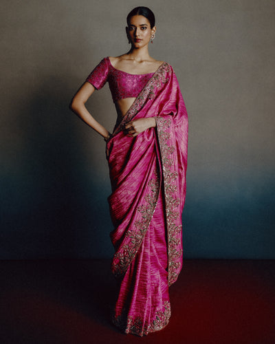 Fuchsia Realm Banarsi Sari