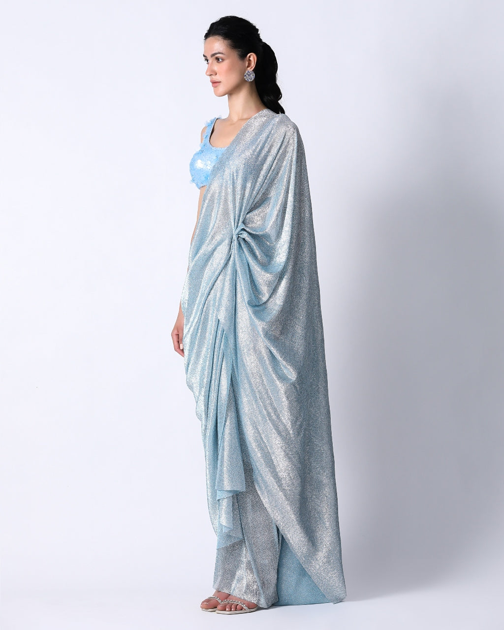 Riri Blouse With Galaxy Sari Set