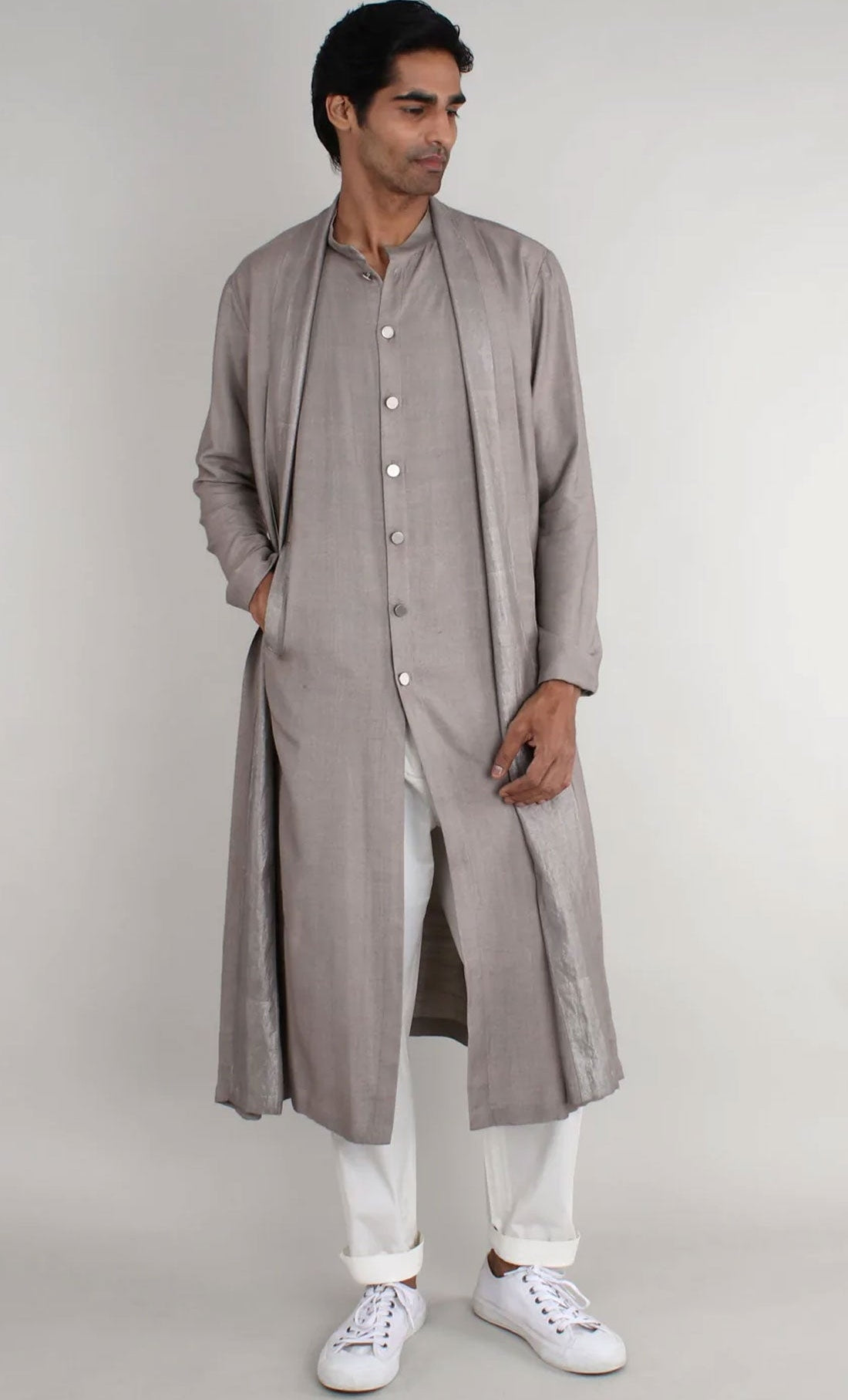 Double Drape Kurta Set