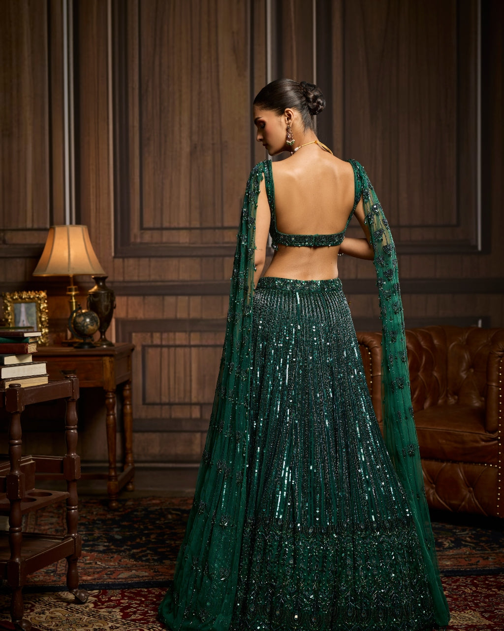 Lia Emerald Green Embellished Lehenga Set