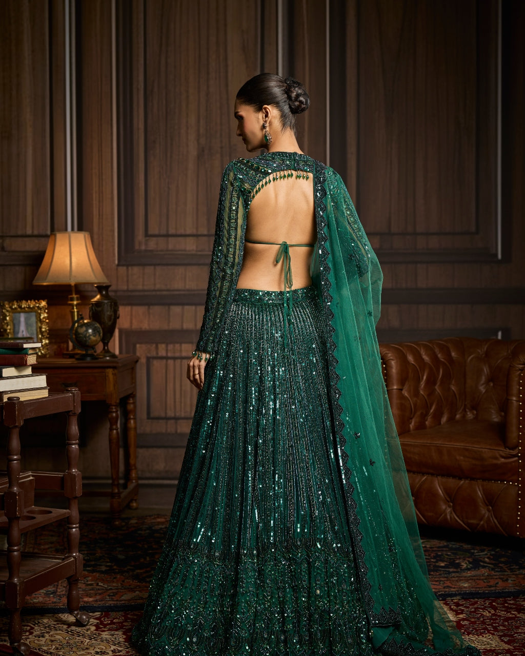 Tripty Emerald Green Embellished Lehenga Set