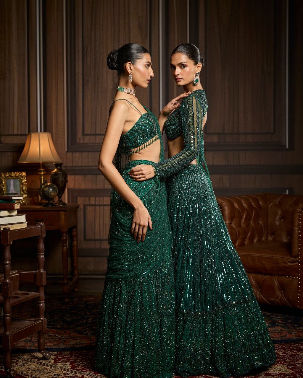 Tripty Emerald Green Embellished Lehenga Set