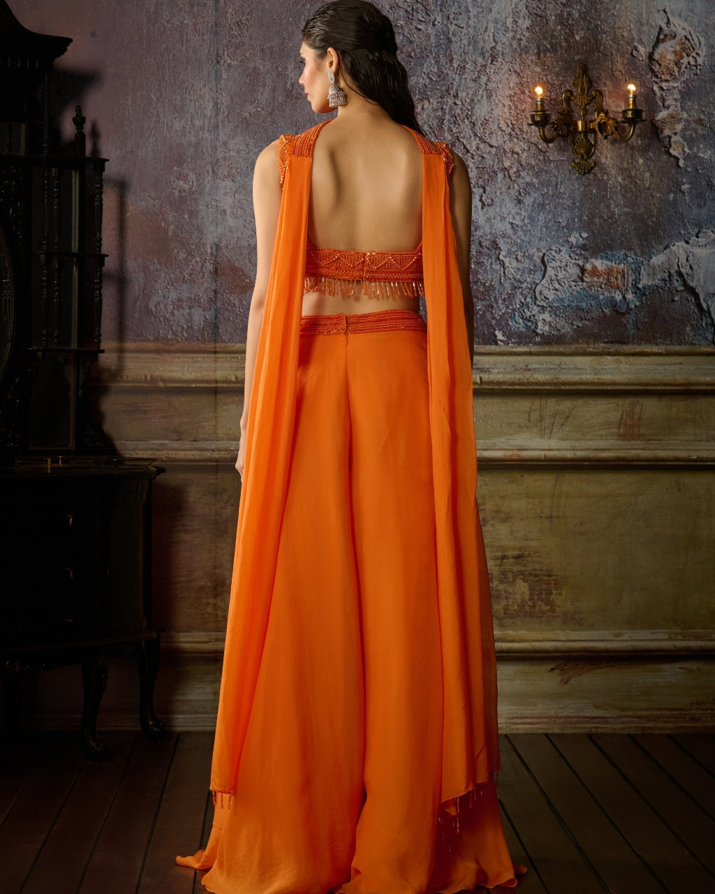 Orange Sharara Pant Set