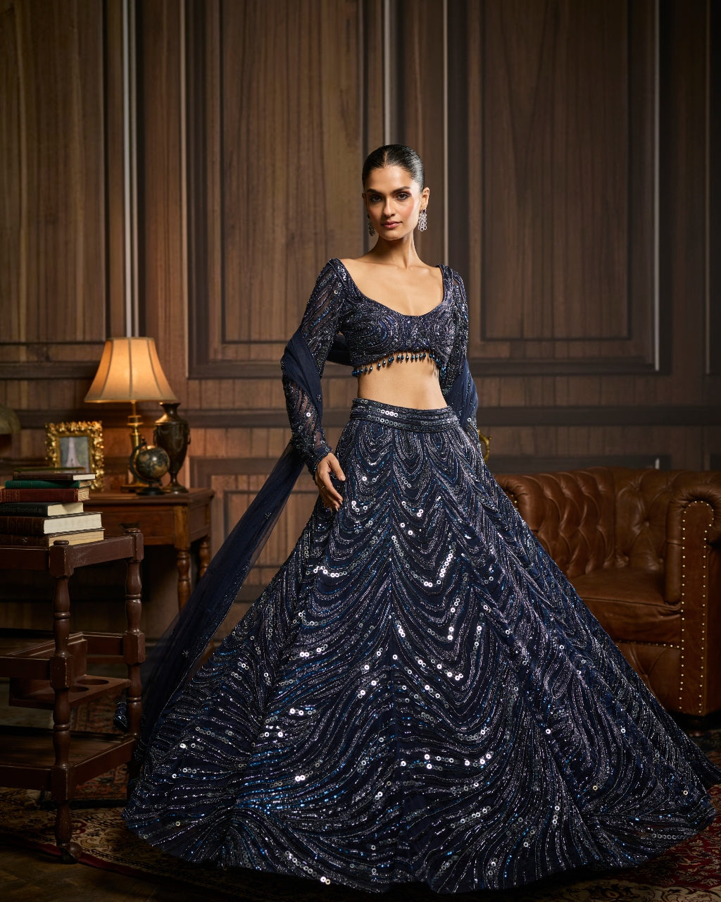 Astrid Midnight Blue Embellished Lehenga Set