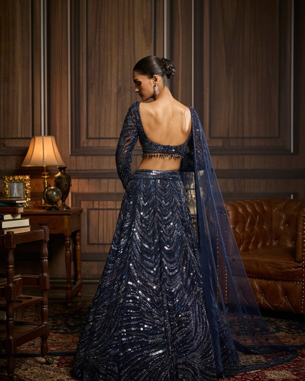 Astrid Midnight Blue Embellished Lehenga Set