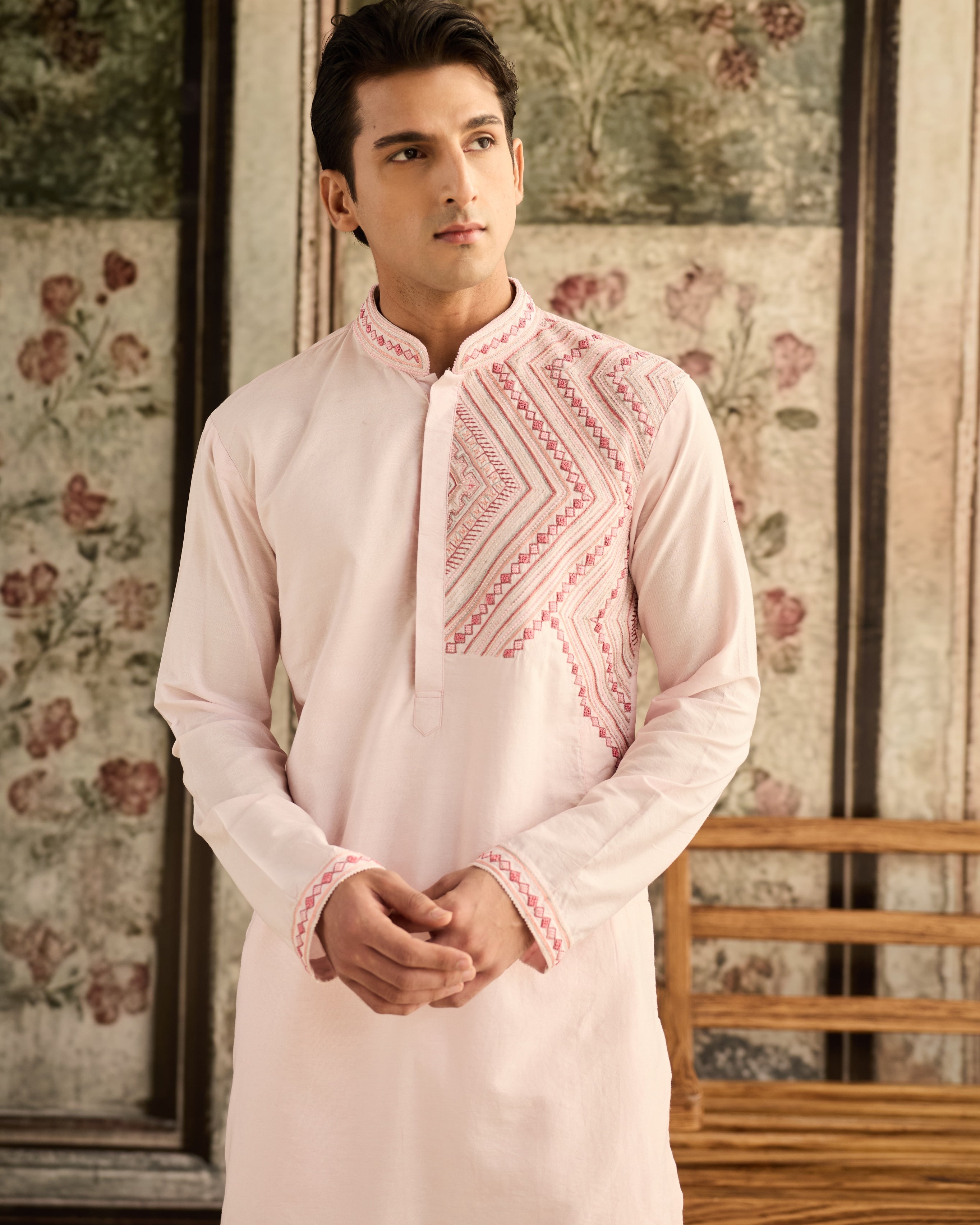 Blush Pink Embroidered Kurta & Pants