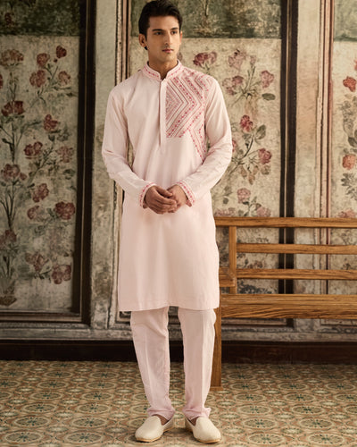 Blush Pink Embroidered Kurta & Pants