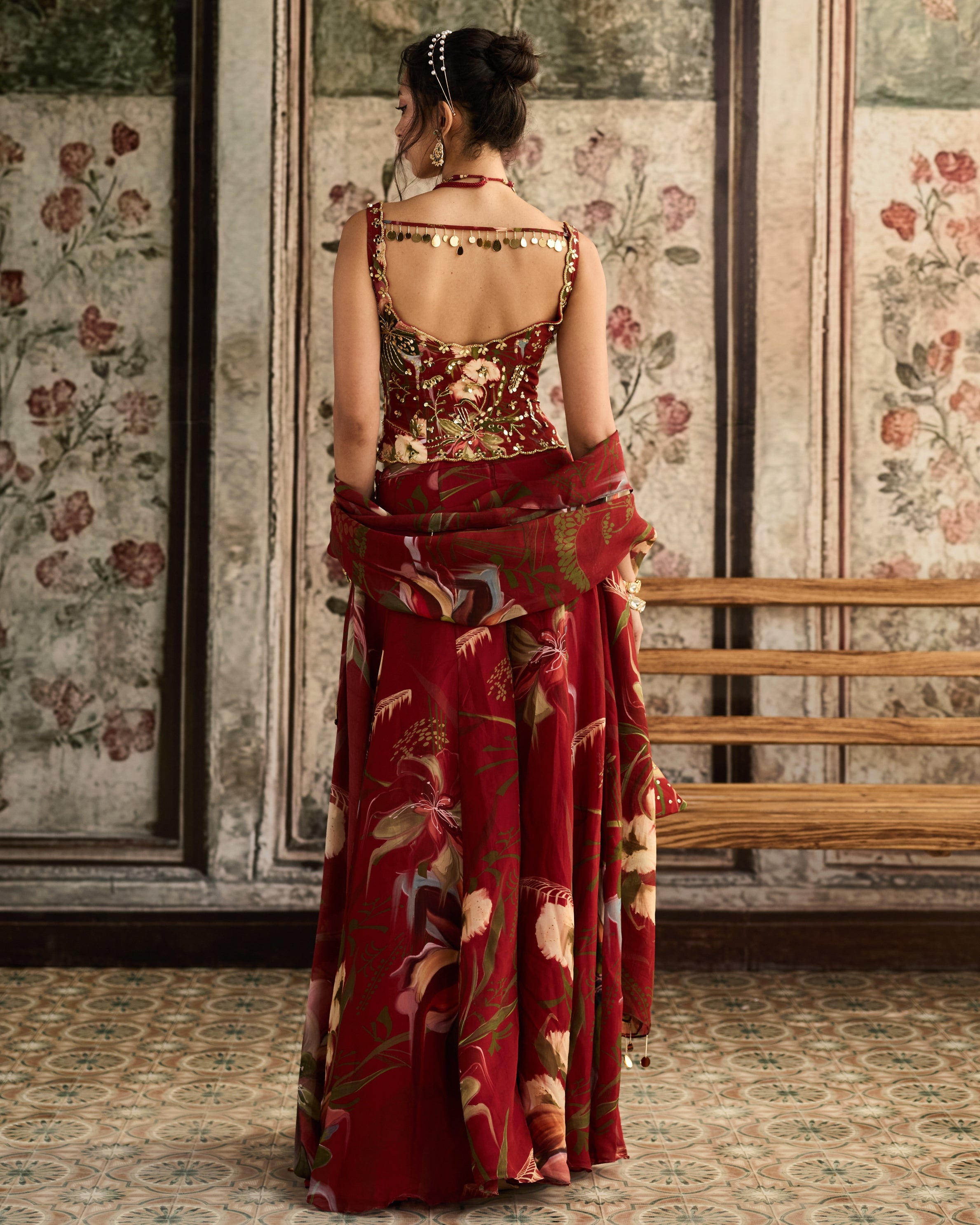 Red Floral Printed Co-Ord Set