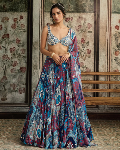 Ivory Butta Lehenga Set