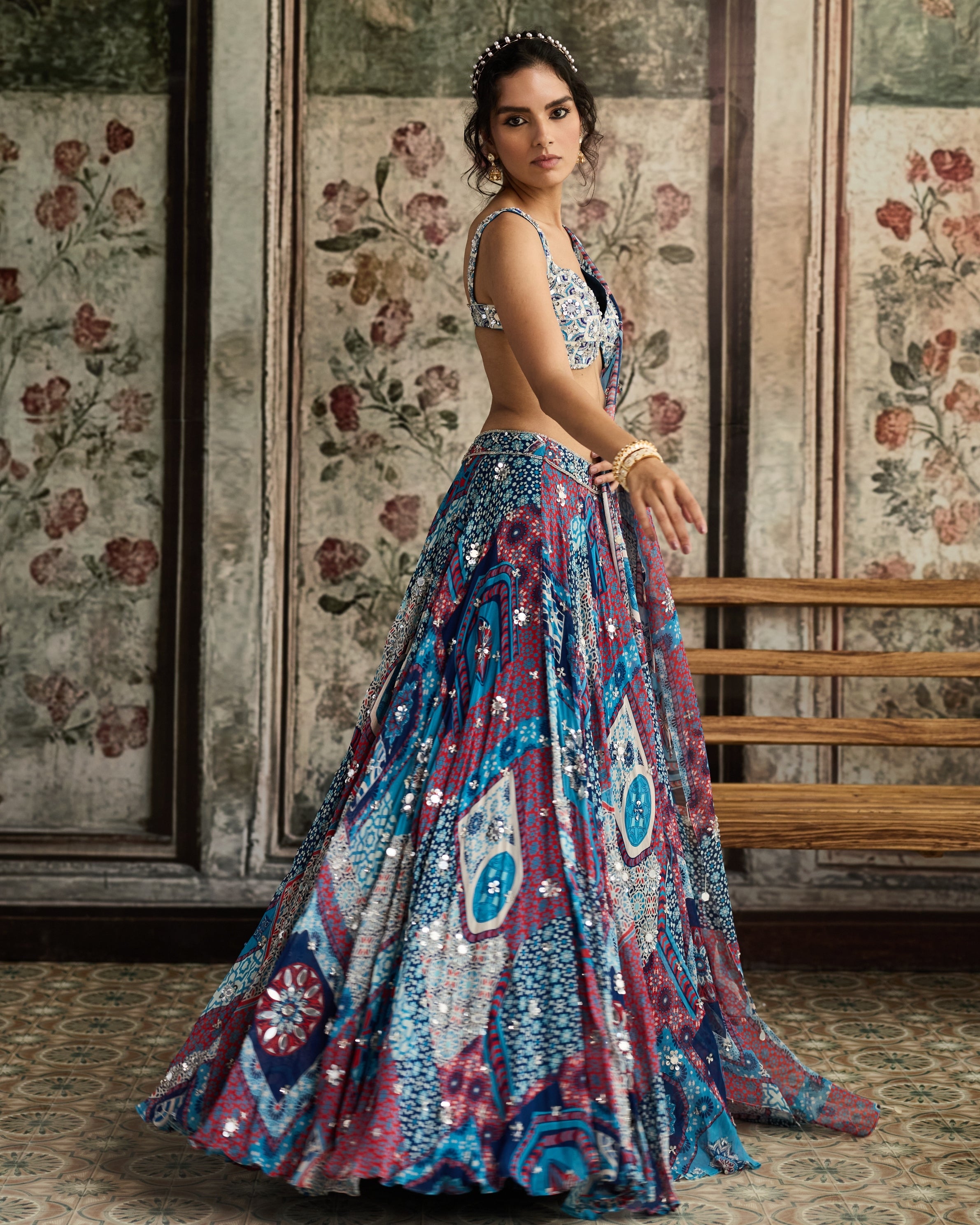 Ivory Butta Lehenga Set