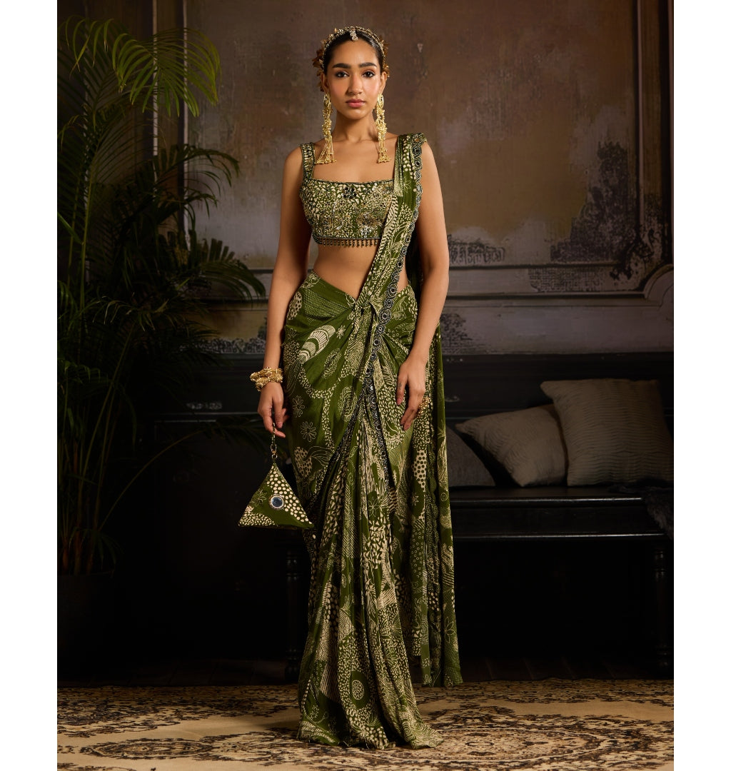 Verdant Enchantment Skirt Sari Set