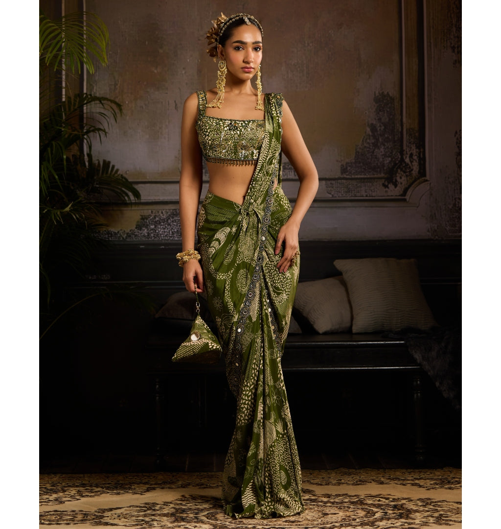 Verdant Enchantment Skirt Sari Set