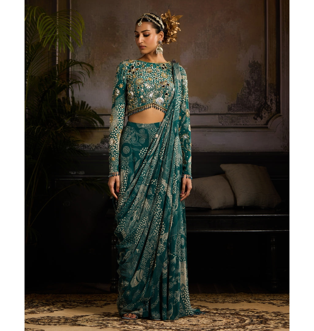 Aqua Essence Pant Sari Set