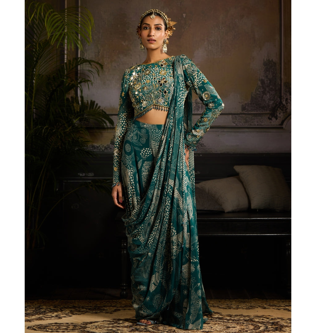 Aqua Essence Pant Sari Set