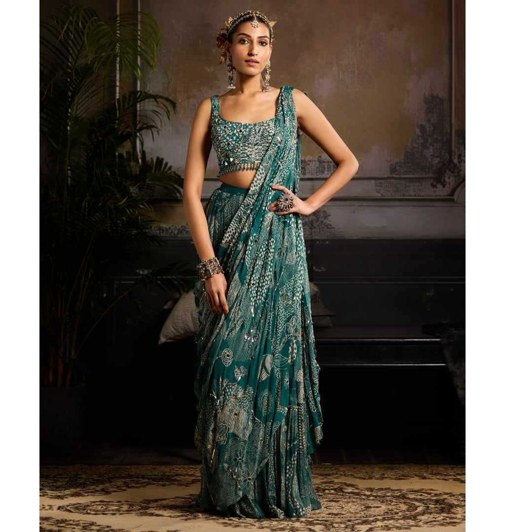 Ocean Breeze Skirt Sari Set