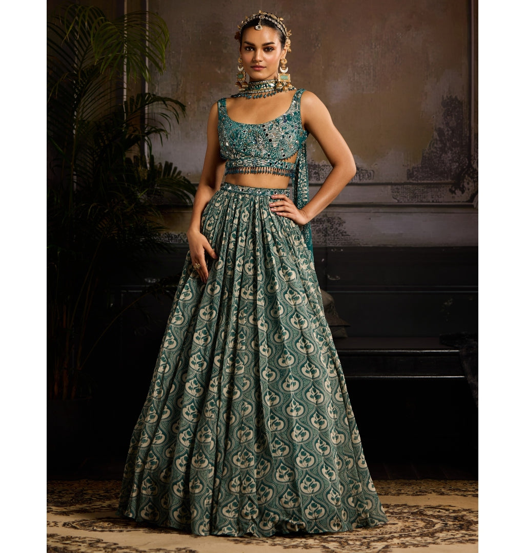 Jade Blossom Lehenga Set