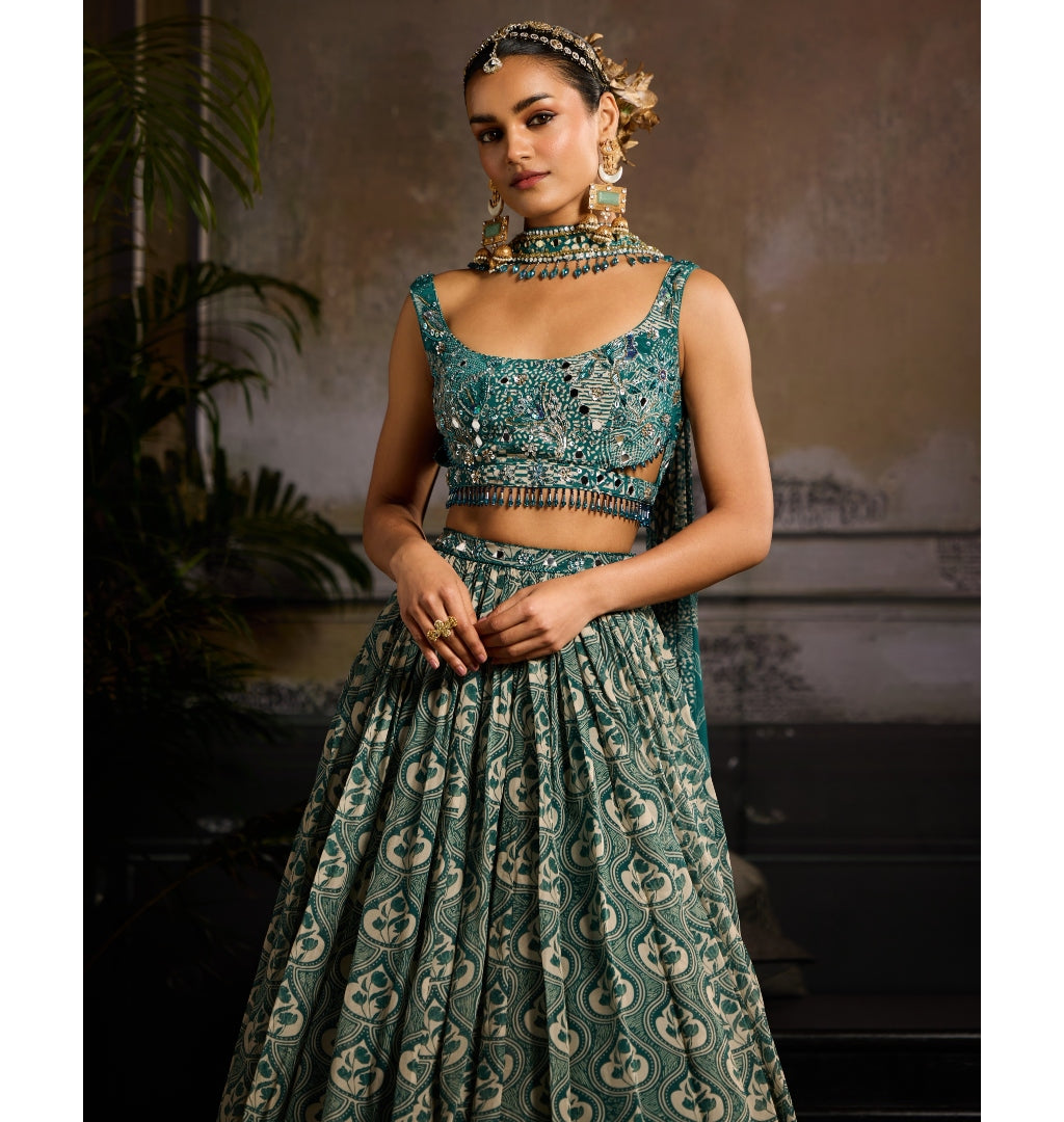 Jade Blossom Lehenga Set