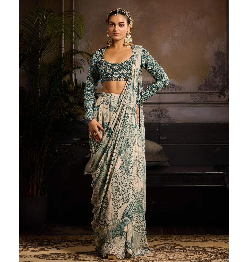 Emerald Sands Skirt Sari Set