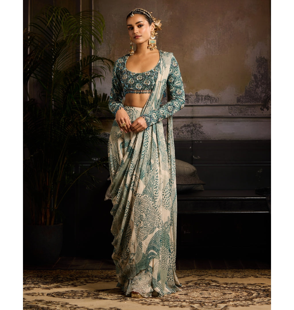 Emerald Sands Skirt Sari Set