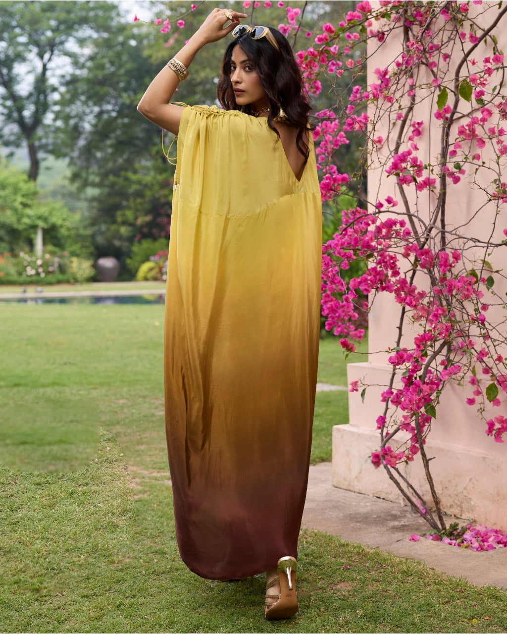 Brown Yellow Ombre Kaftan