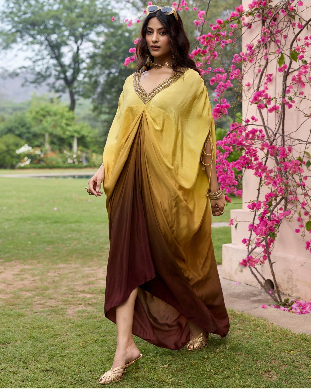 Brown Yellow Ombre Kaftan