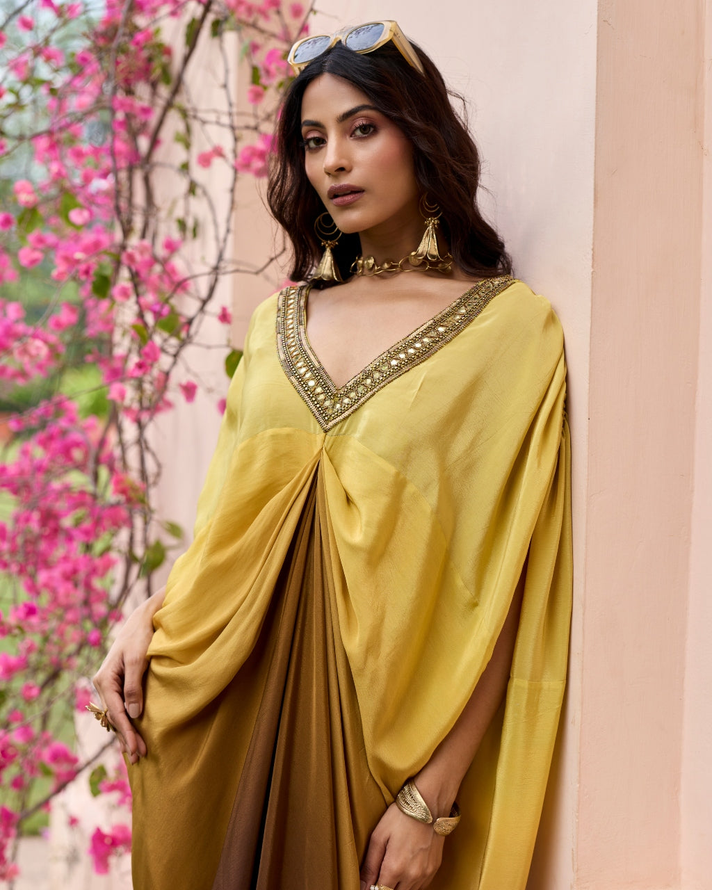 Brown Yellow Ombre Kaftan