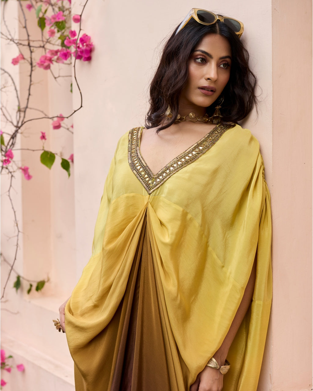 Brown Yellow Ombre Kaftan