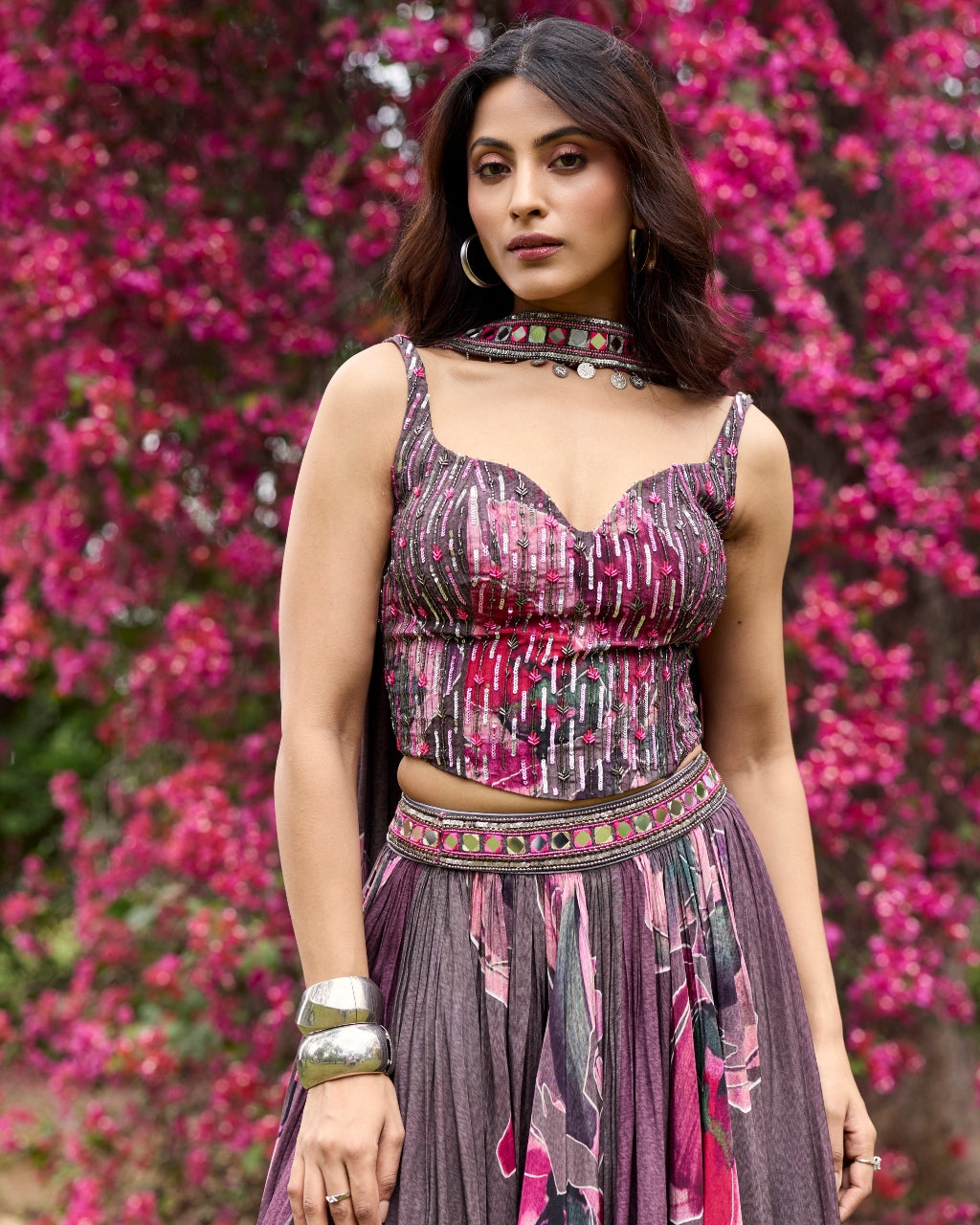 Plumicious Pink Floral Lehenga Set