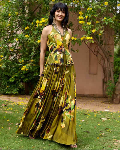 Matcha Green Jacket Lehnga Set