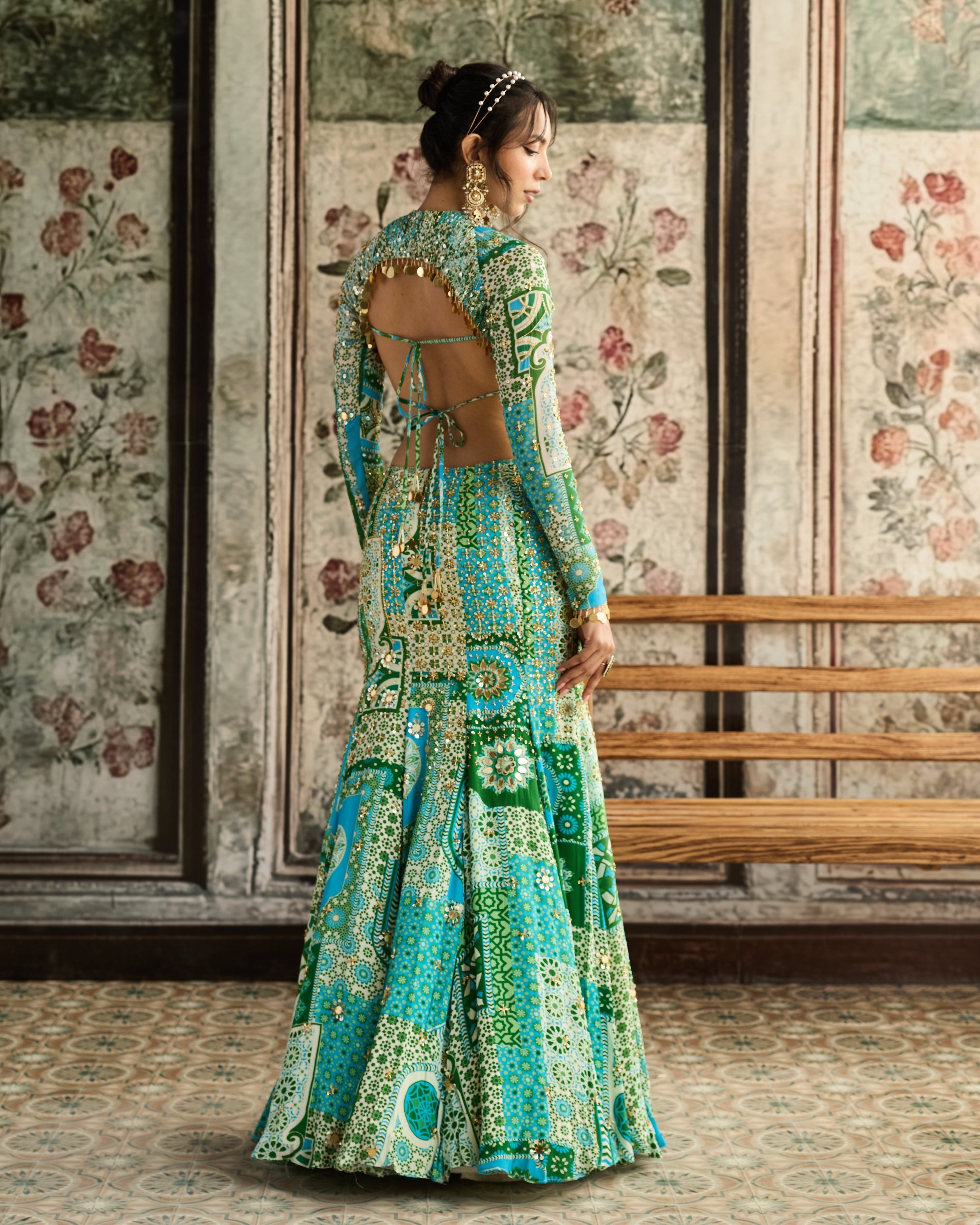 Aqua Print Mermaid Skirt Set