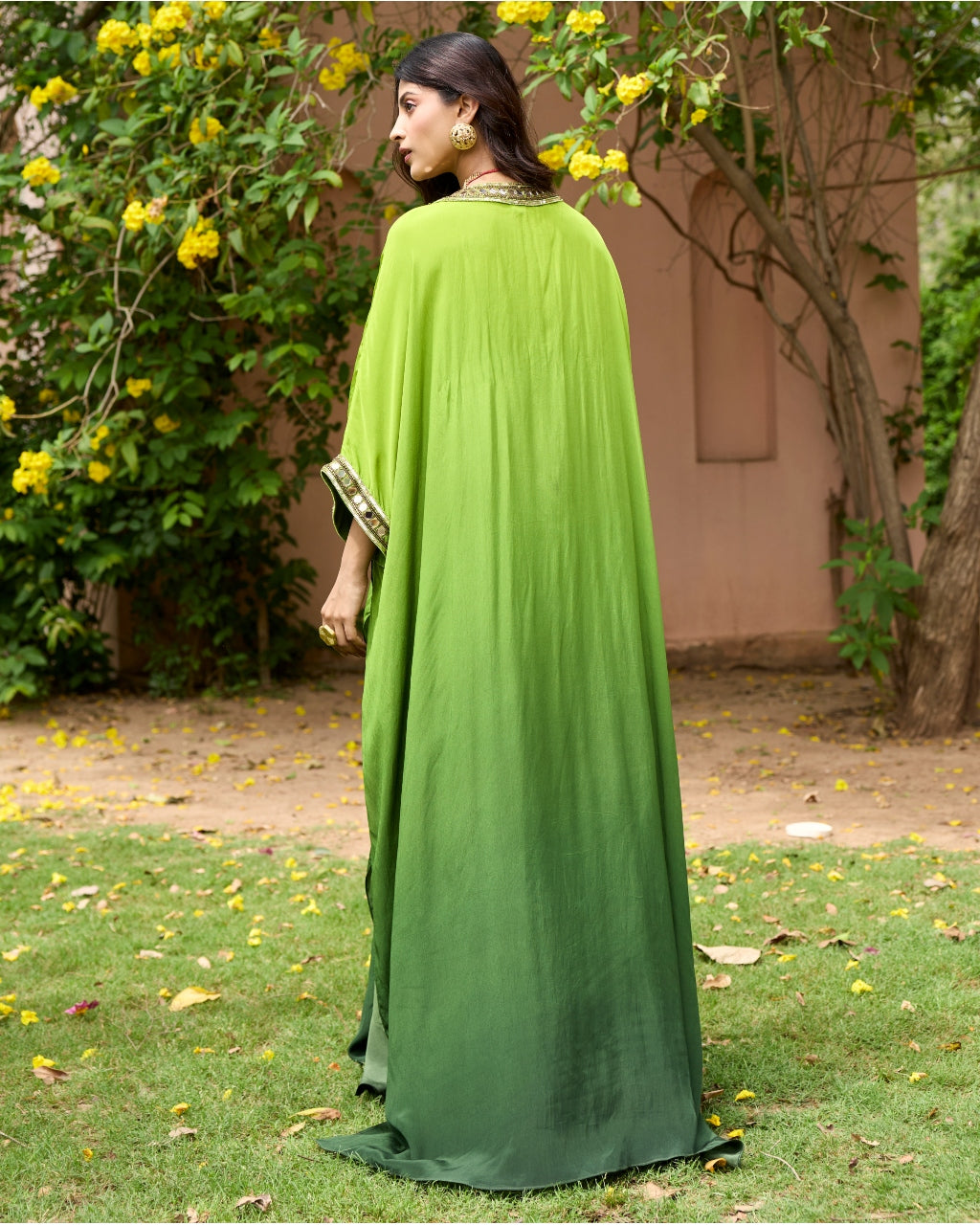 Algae Green Ombre Kaftan Set
