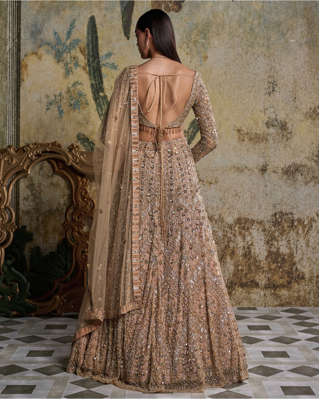 Gold & Silver Embellished Lehenga Set