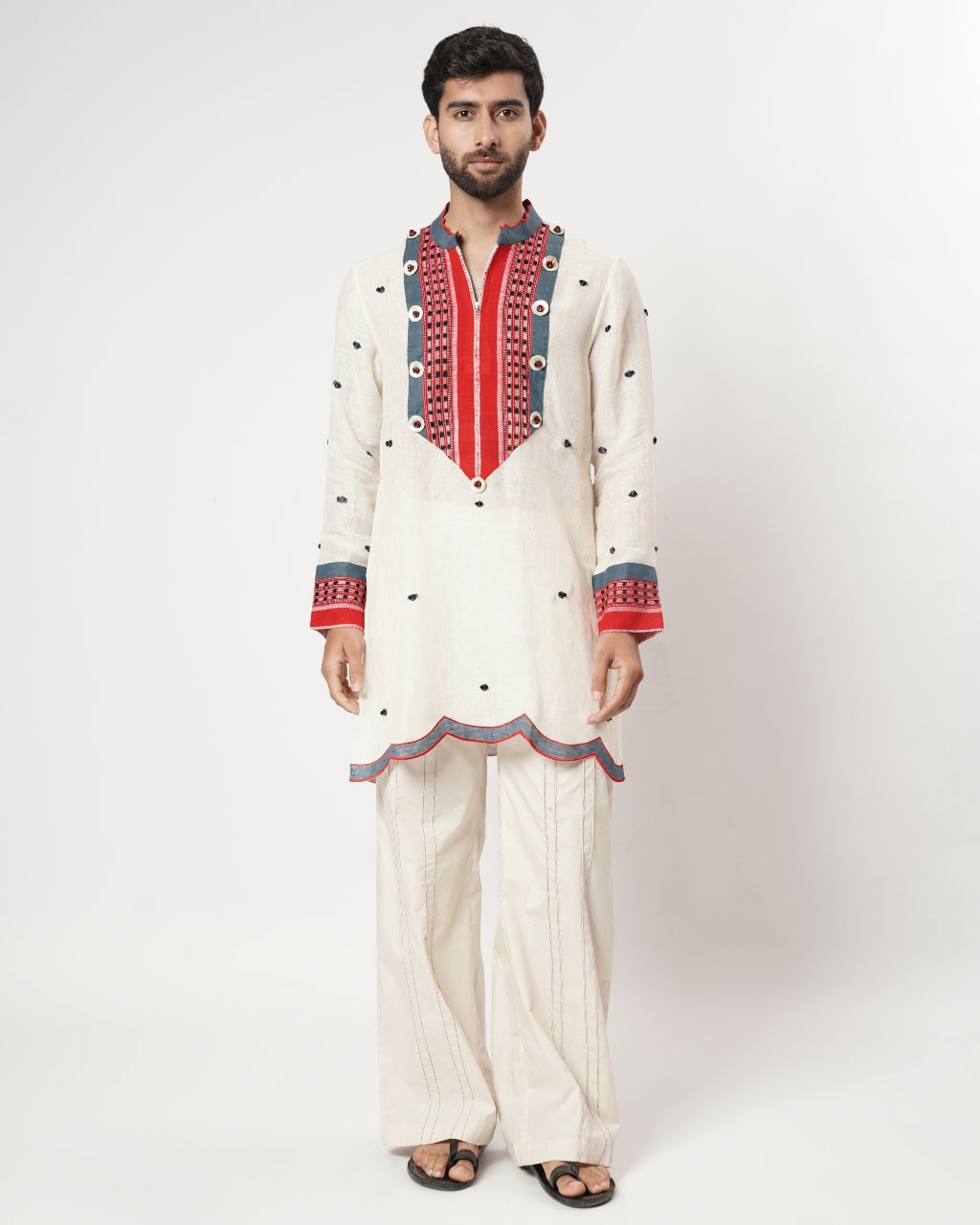 Scalloped Naga Bindi Yoke Kurta Set