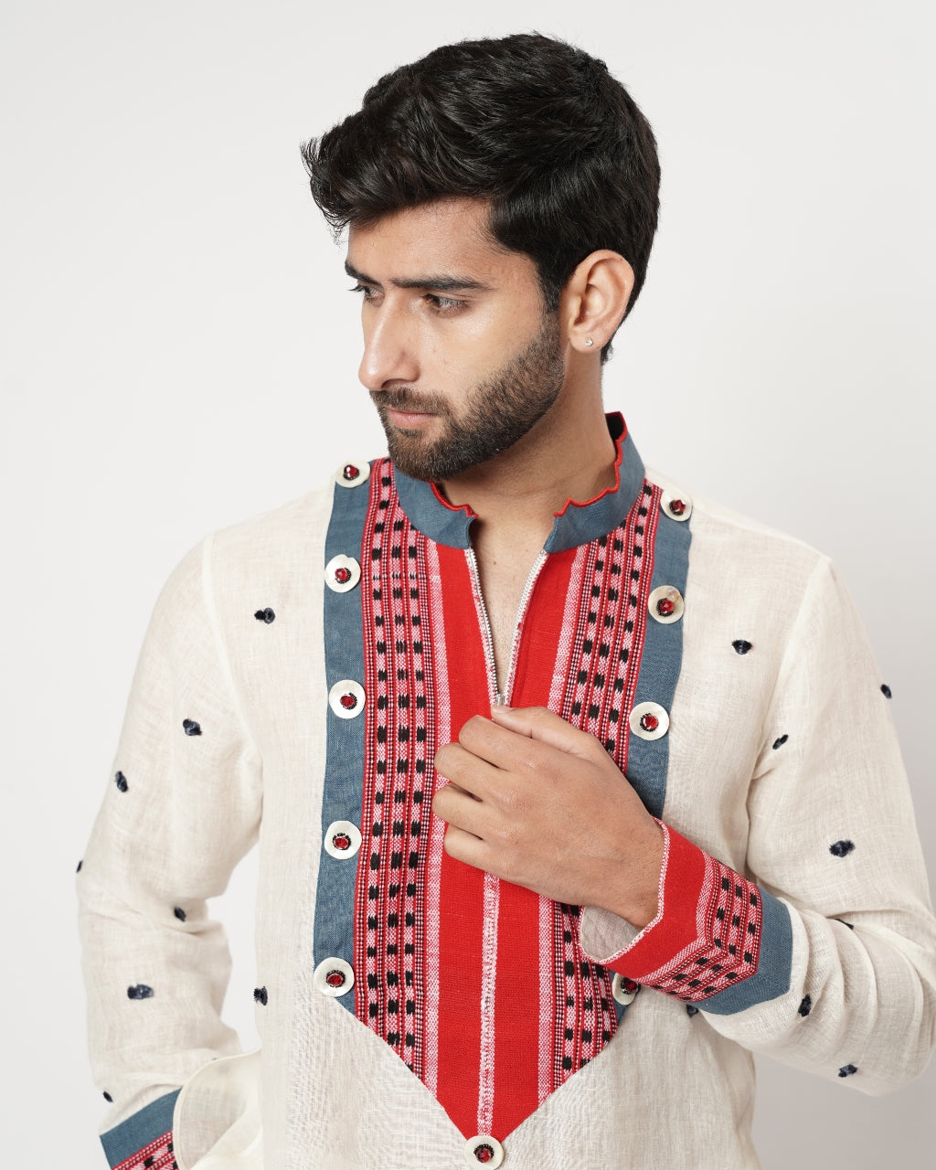 Scalloped Naga Bindi Yoke Kurta Set