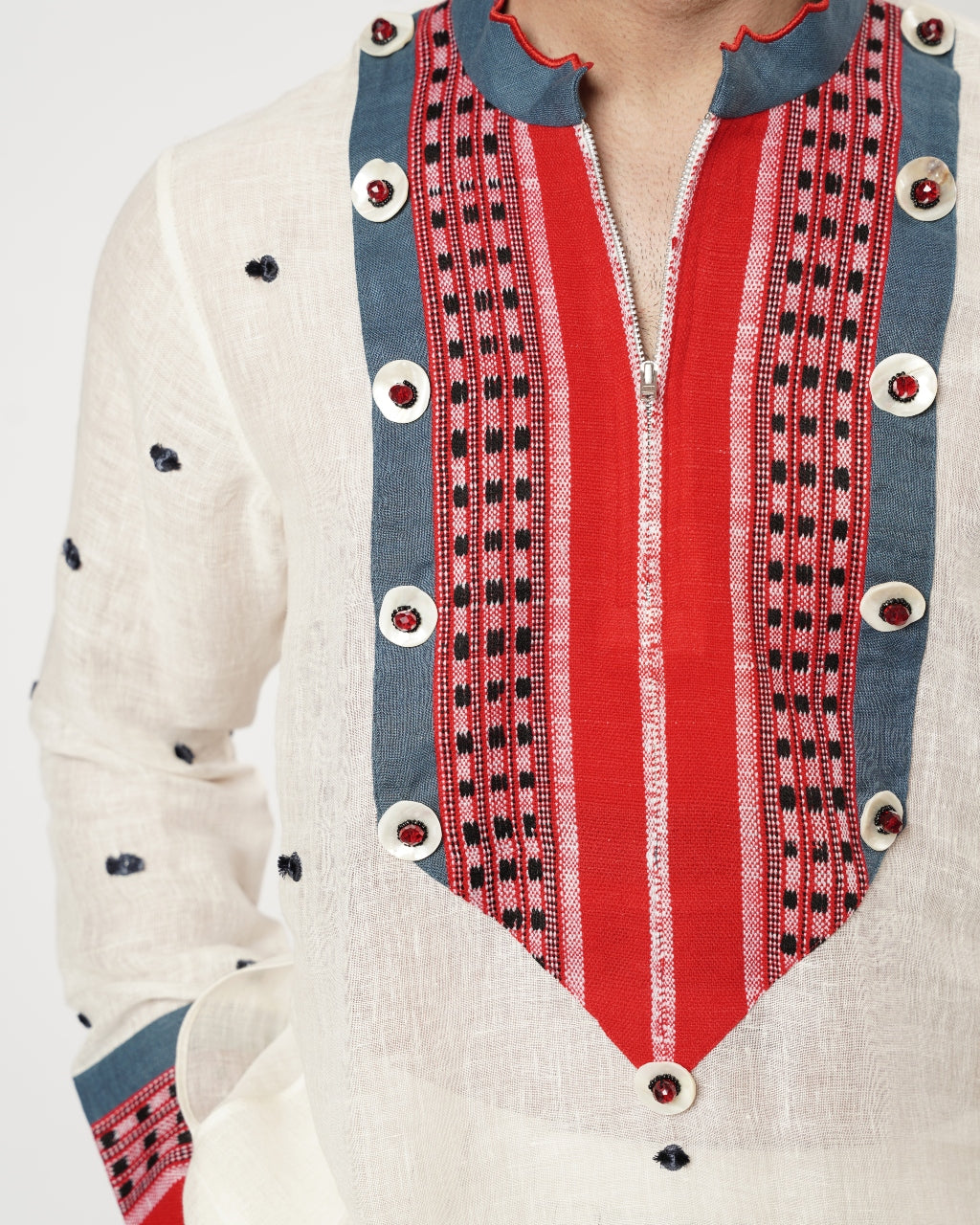 Scalloped Naga Bindi Yoke Kurta Set