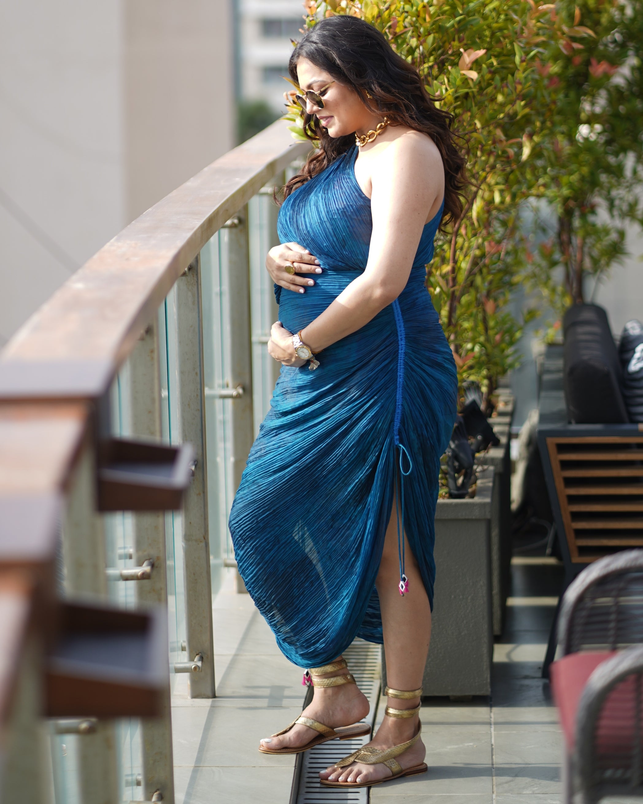 Hand Micro Pleated Sari Dress