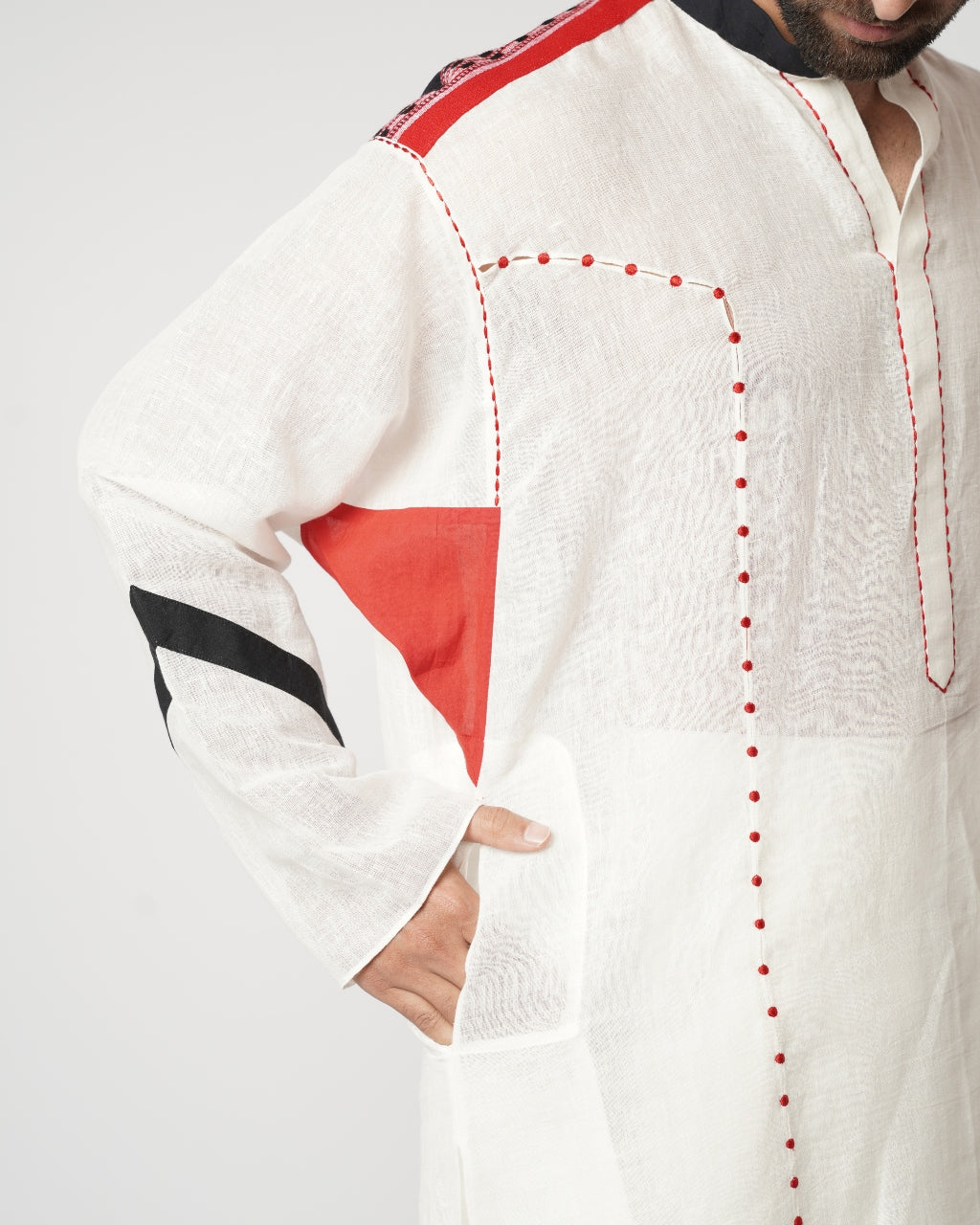 Ruby Bindi Panelled Oversized Gusset Kurta Set