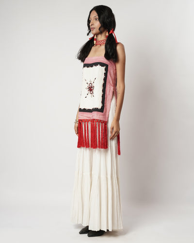 Fringe Scarf Sharara Set