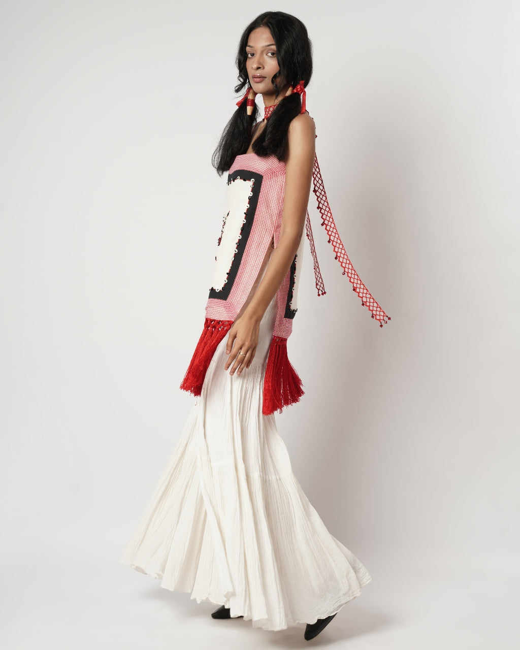 Fringe Scarf Sharara Set